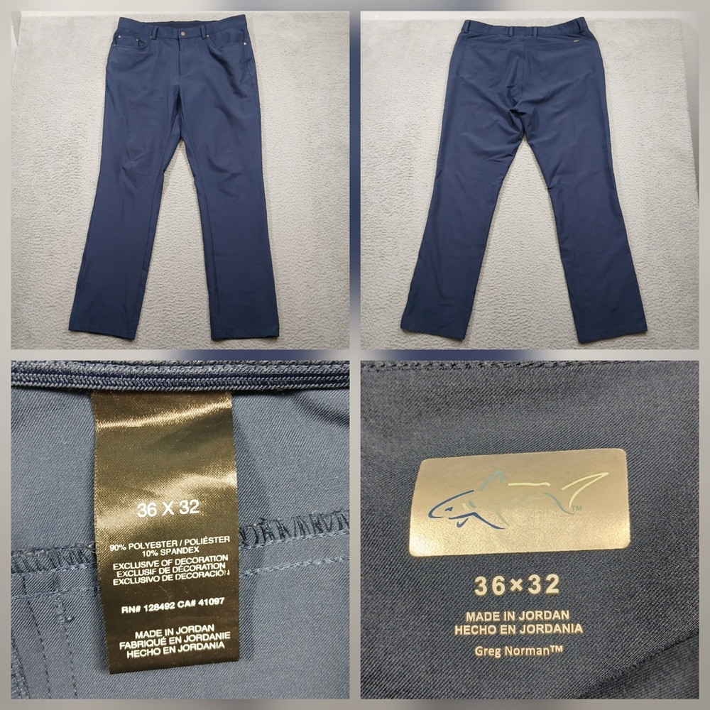 Greg Norman Men's Golf Pants 36x32 Navy Stretch Performance